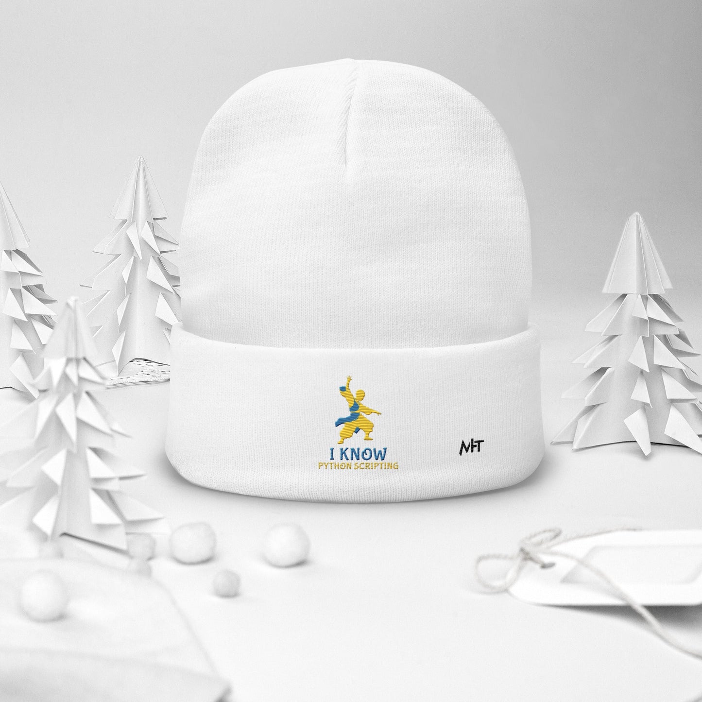 I Know Python Scripting - Embroidered Beanie by DarkByteGear