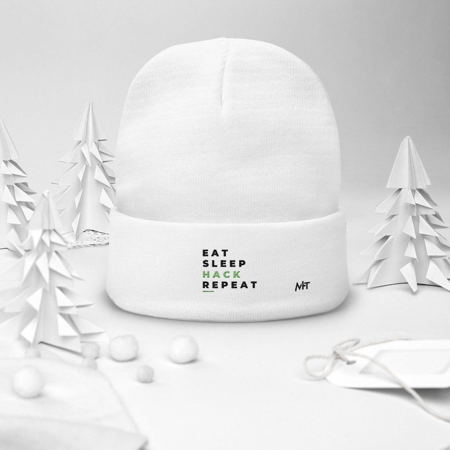 Eat, Sleep, Hack, Repeat V2 - Embroidered Beanie by DarkByteGear