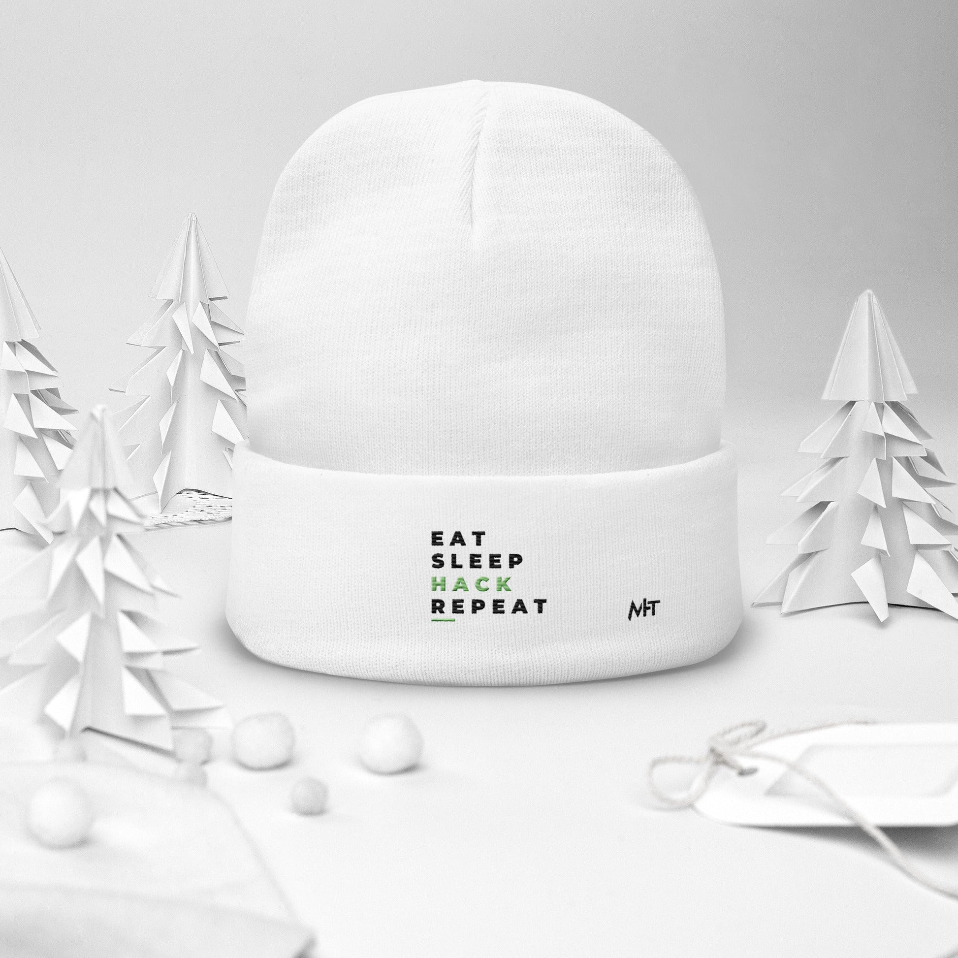 Eat, Sleep, Hack, Repeat V2 - Embroidered Beanie by DarkByteGear