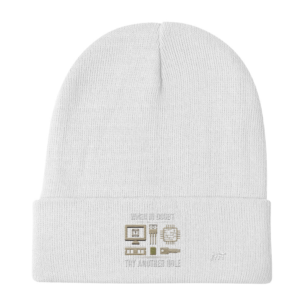 When in doubt, Try another hole V1 - Embroidered Beanie by DarkByteGear