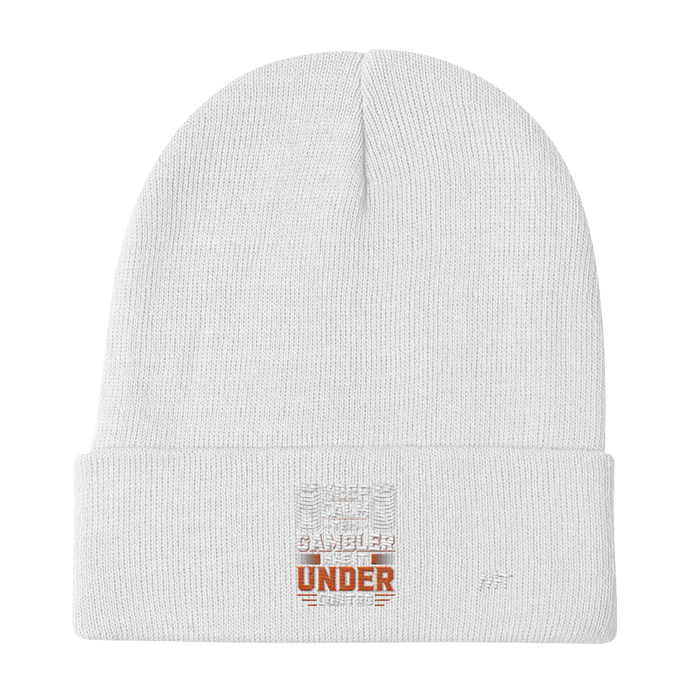 Keep Calm: This Gambler Has it under Control - Embroidered Beanie by DarkByteGear