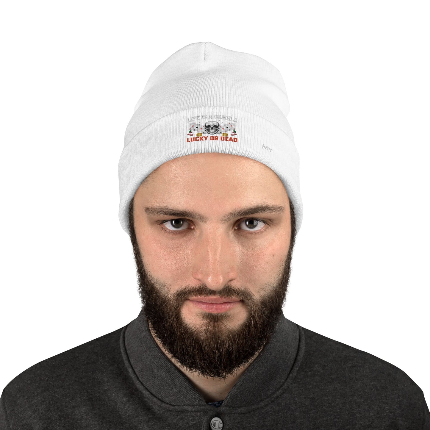 Life is a Gamble; Lucky or Dead - Embroidered Beanie by DarkByteGear