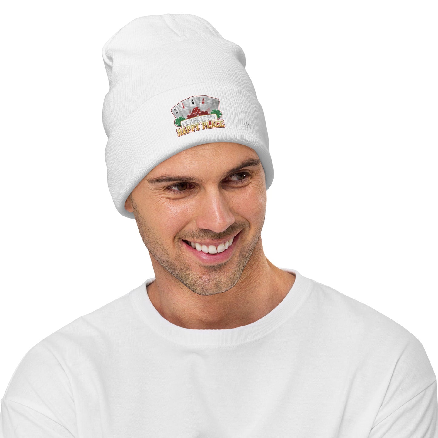 Poker Dad is like a Normal Dad but much Cooler - Embroidered Beanie by DarkByteGear