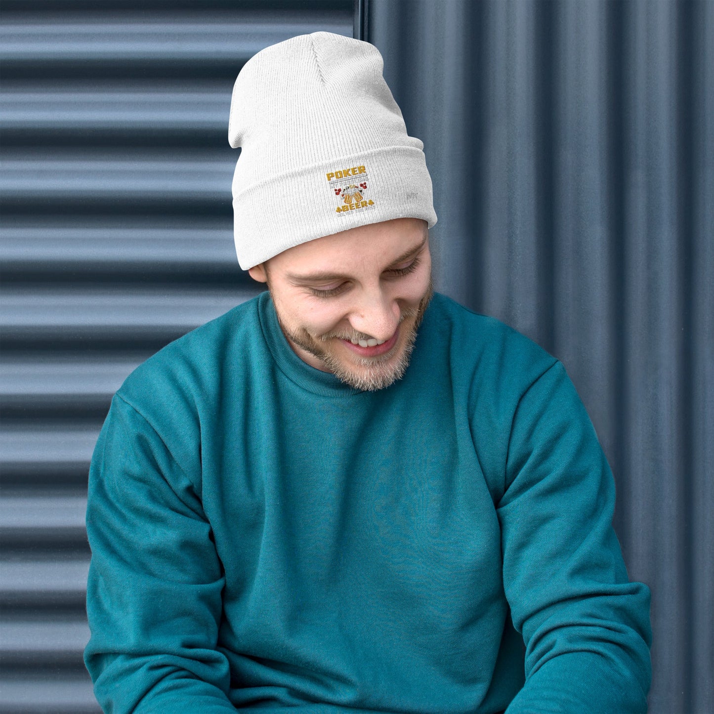 Poker Solves Most of My Problems, but Beer Solves the Rest - Embroidered Beanie by DarkByteGear