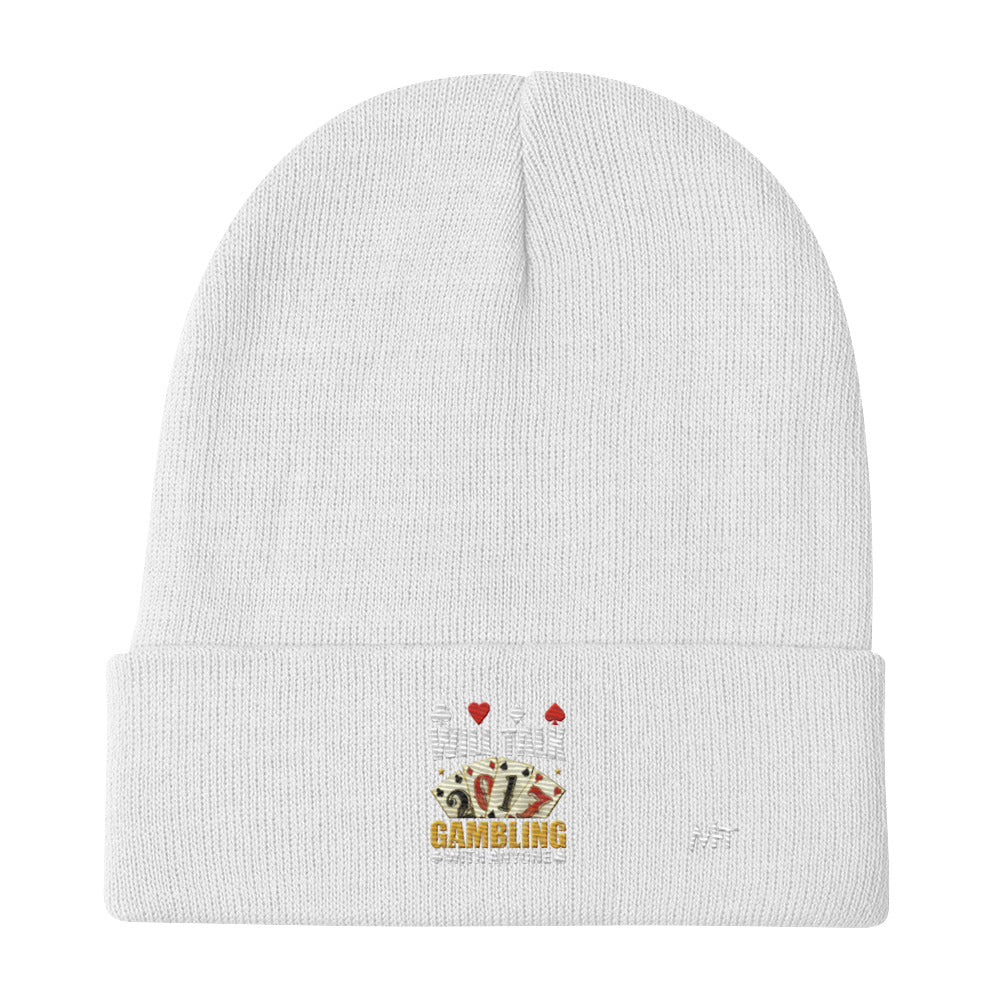 Will Talk about Gambling with everyone - Embroidered Beanie by DarkByteGear
