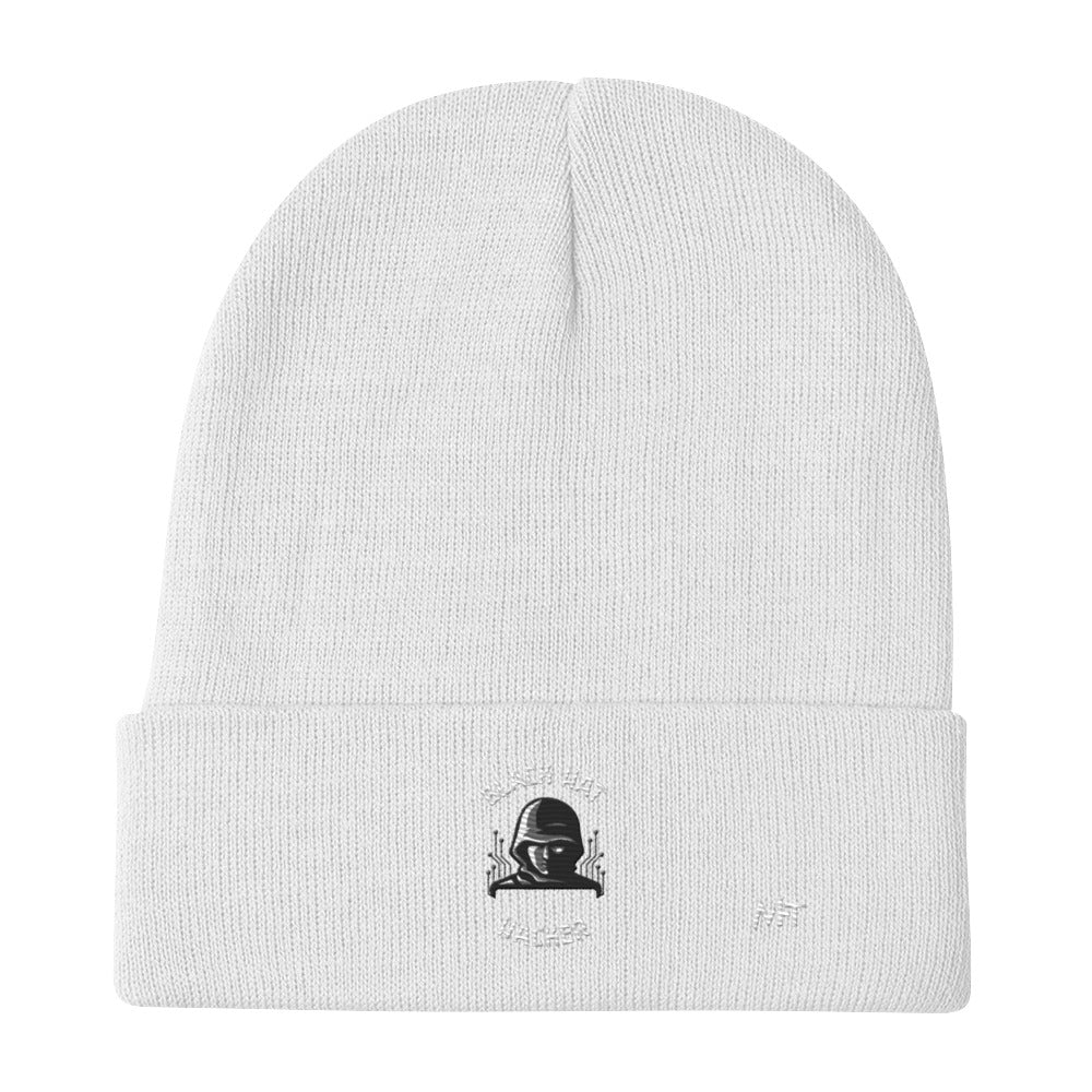 Black Hat Hacker - Embroidered Beanie by DarkByteGear