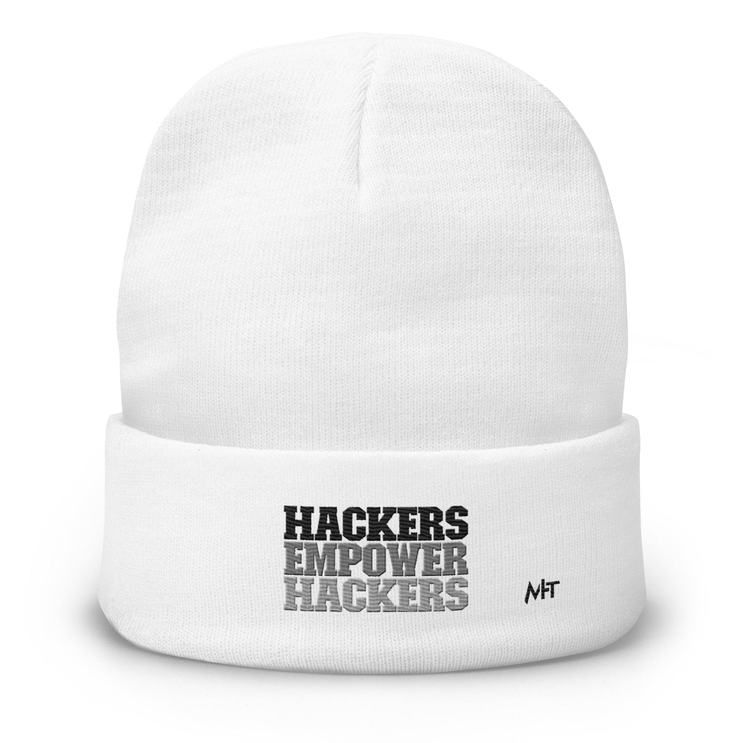 Hackers Empower Hackers V2 - Embroidered Beanie by DarkByteGear