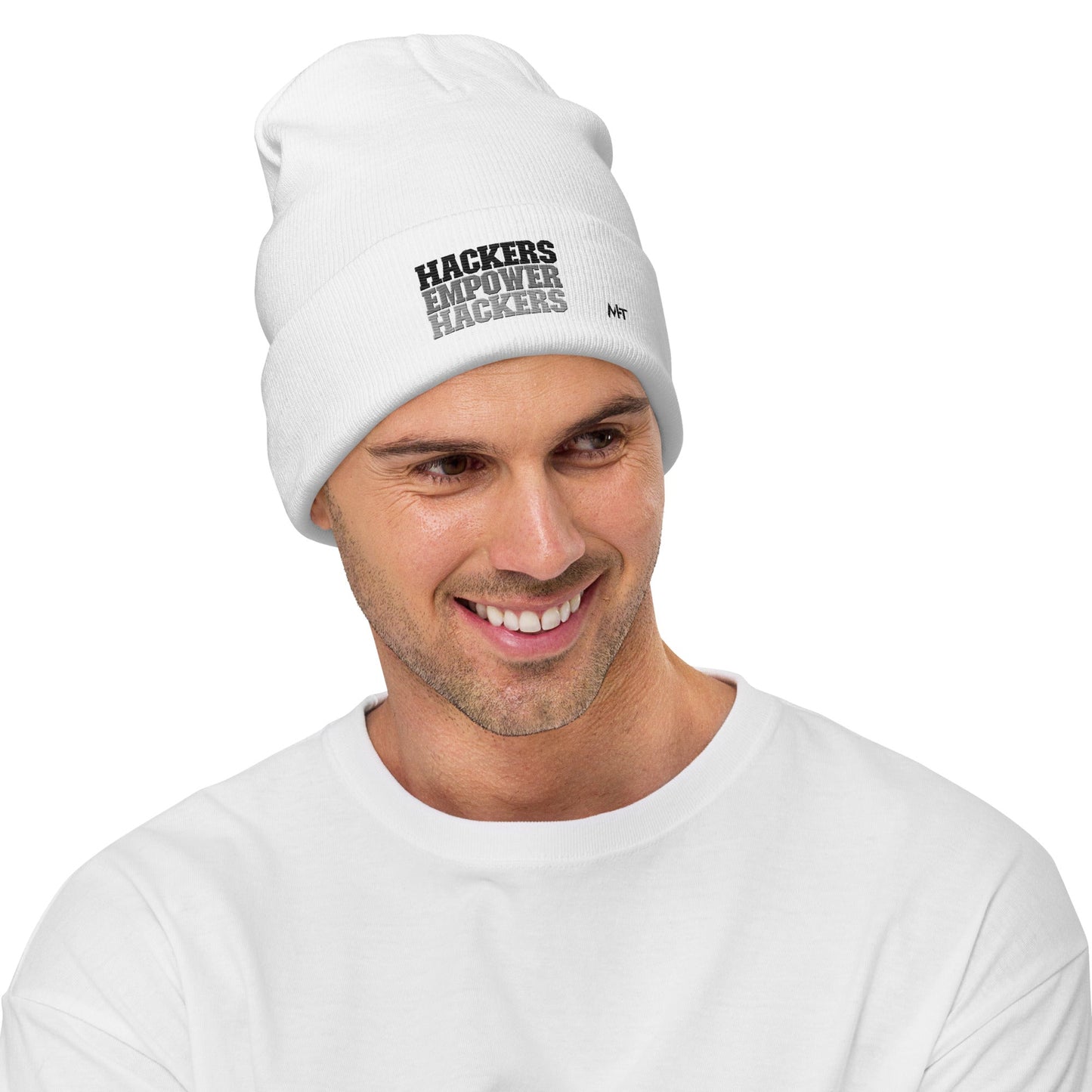 Hackers Empower Hackers V2 - Embroidered Beanie by DarkByteGear