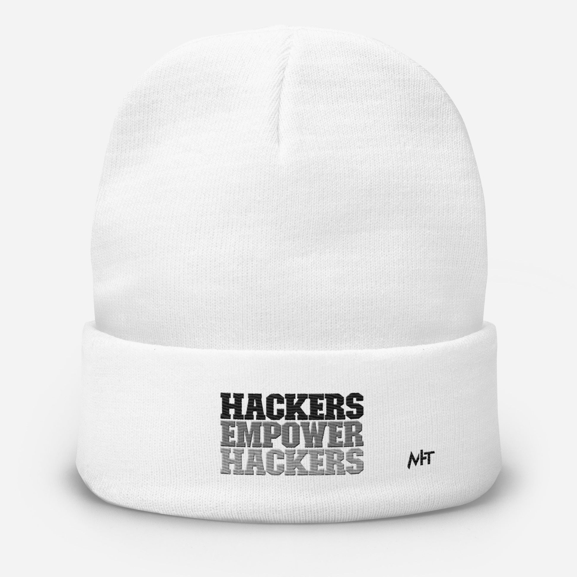 Hackers Empower Hackers V2 - Embroidered Beanie by DarkByteGear
