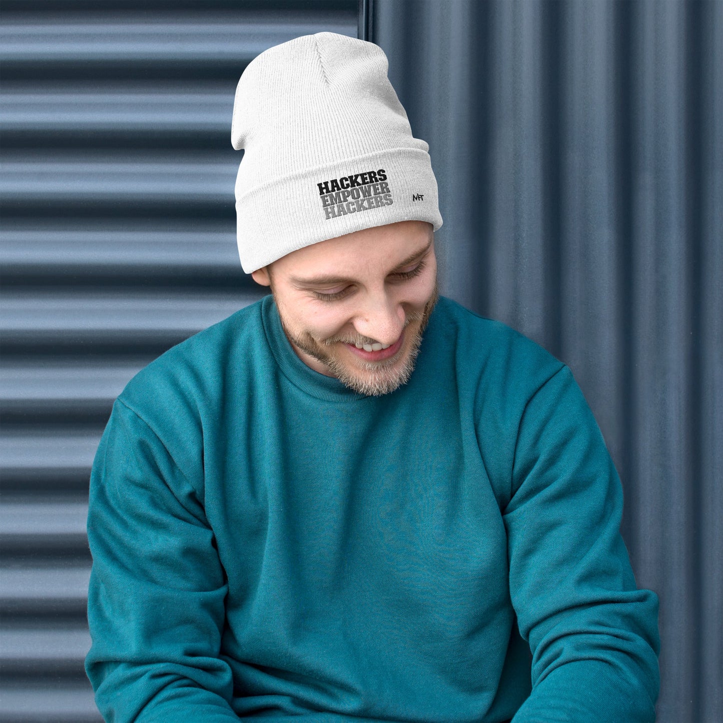 Hackers Empower Hackers V2 - Embroidered Beanie by DarkByteGear