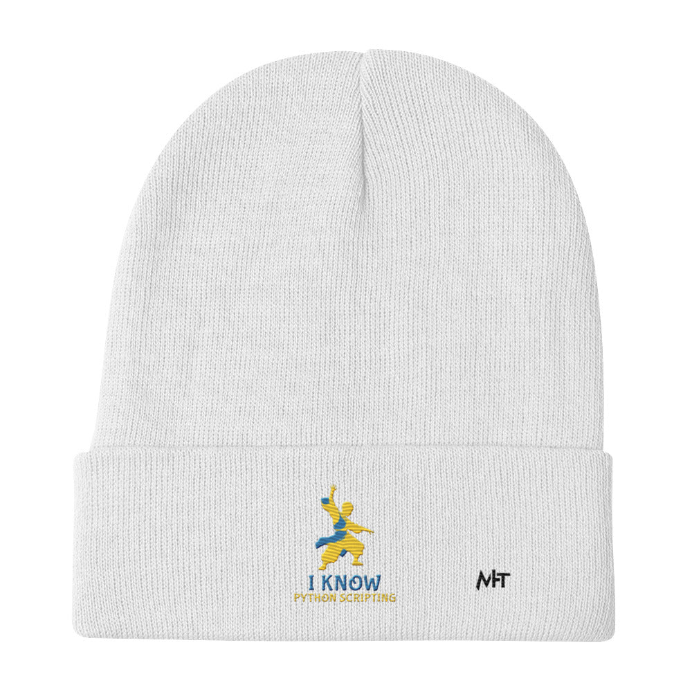 I Know Python Scripting - Embroidered Beanie by DarkByteGear