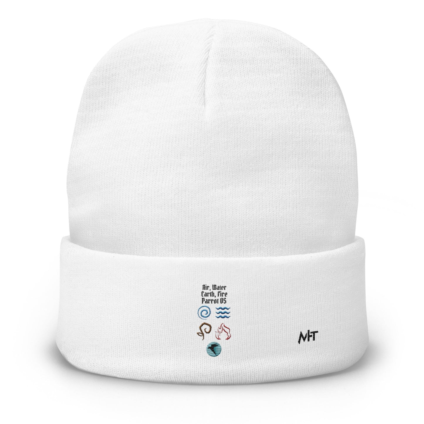 Air, Water, Earth, Fire, Parrot OS - Embroidered Beanie by DarkByteGear