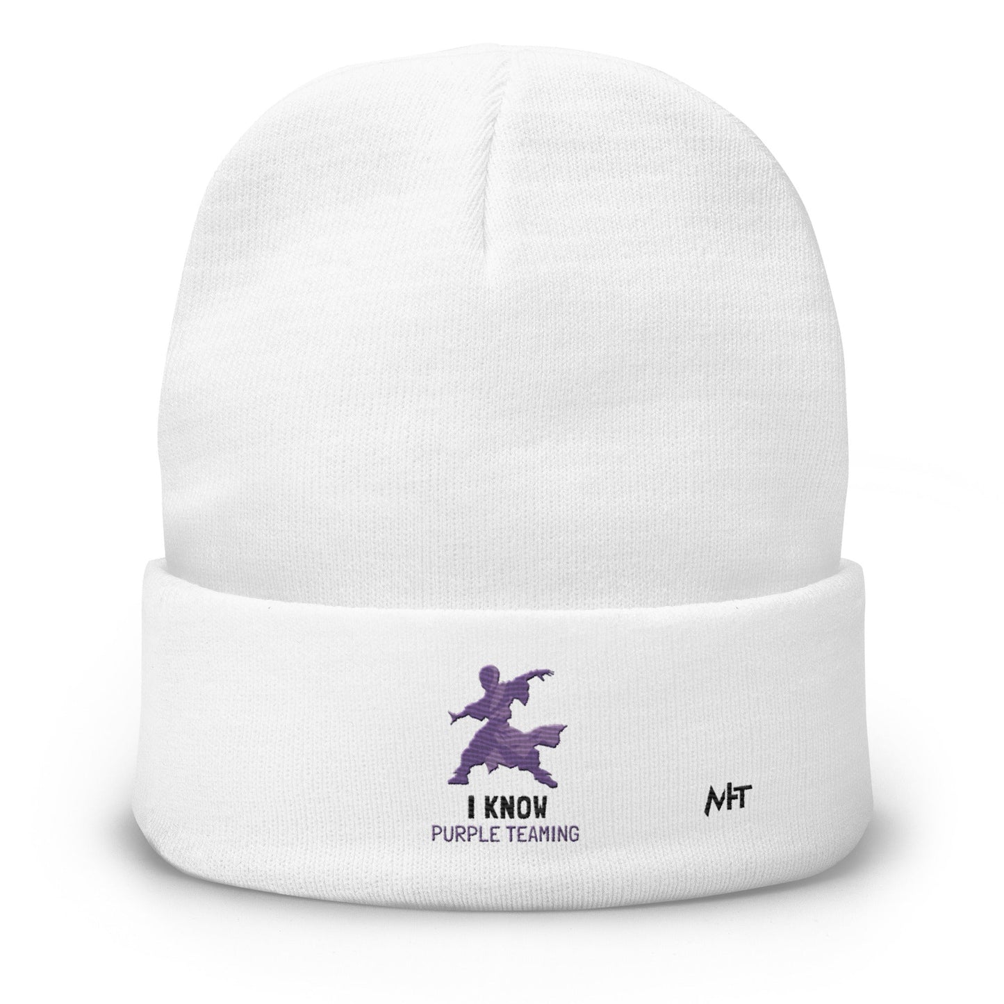 I Know Purple Teaming - Embroidered Beanie by DarkByteGear