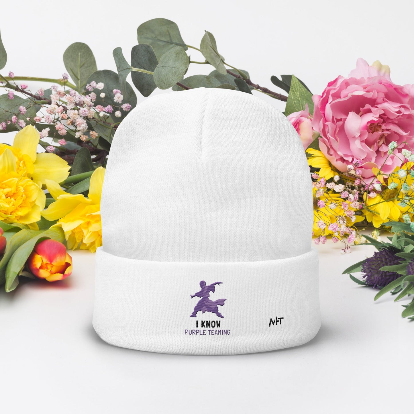 I Know Purple Teaming - Embroidered Beanie by DarkByteGear