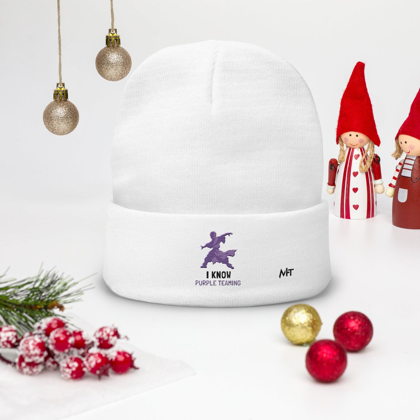 I Know Purple Teaming - Embroidered Beanie by DarkByteGear