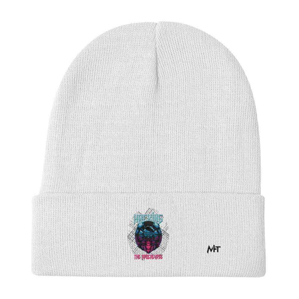 Hacking the apocalypse V2 - Embroidered Beanie by DarkByteGear