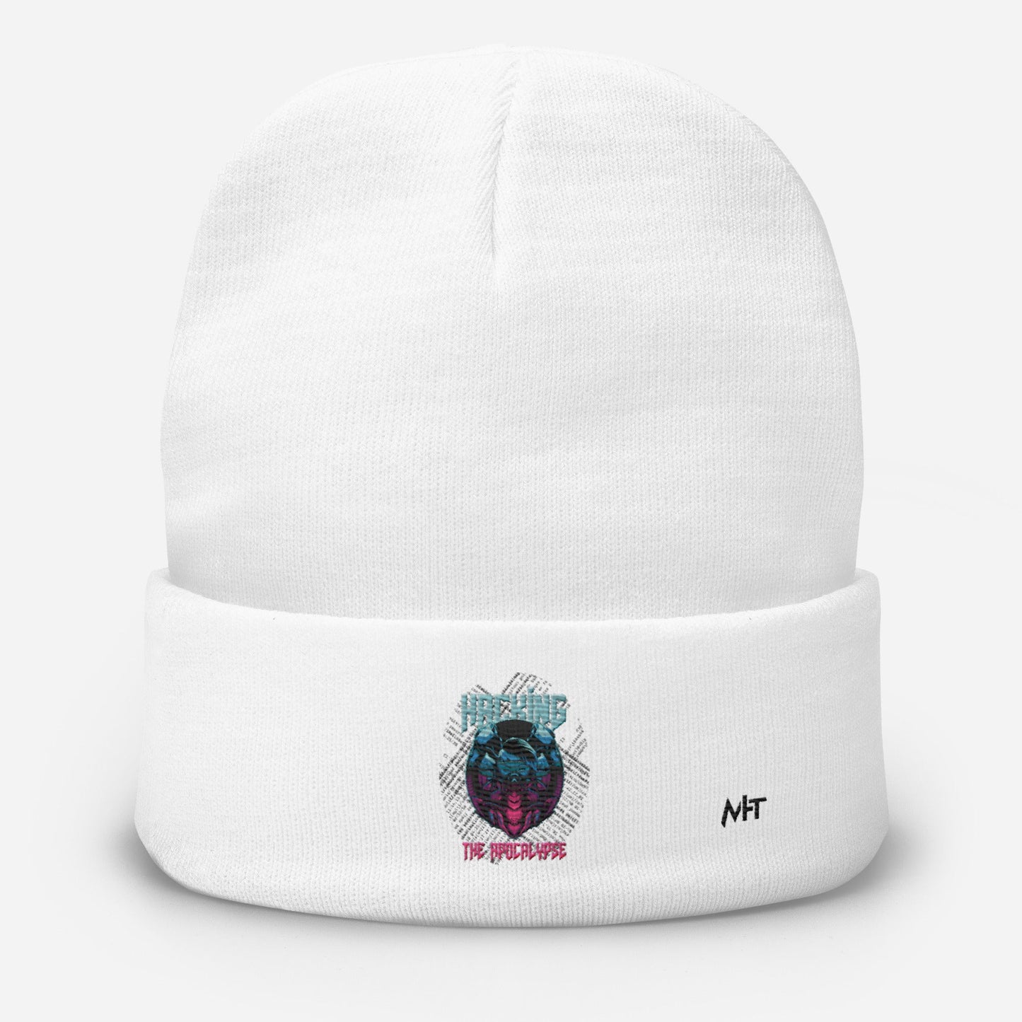 Hacking the apocalypse V2 - Embroidered Beanie by DarkByteGear