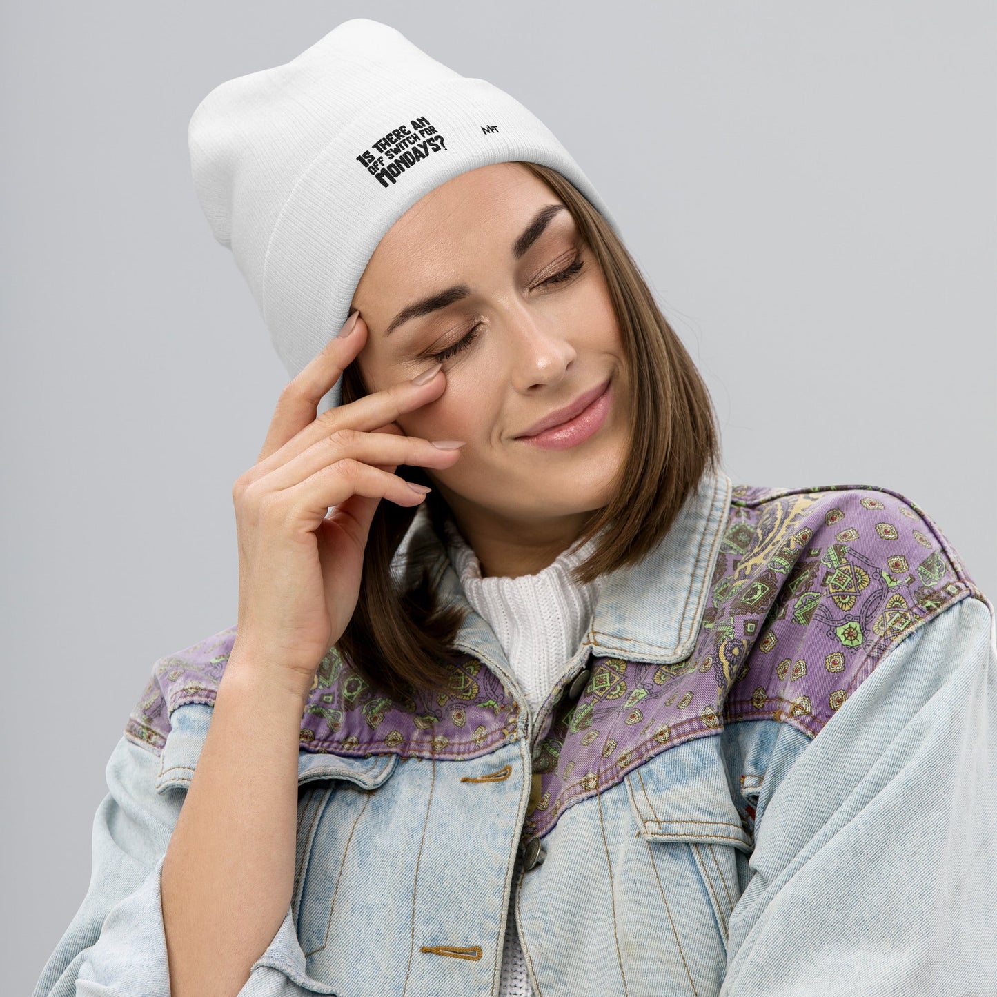 Is there an OFF switch for Mondays? - Embroidered Beanie by DarkByteGear
