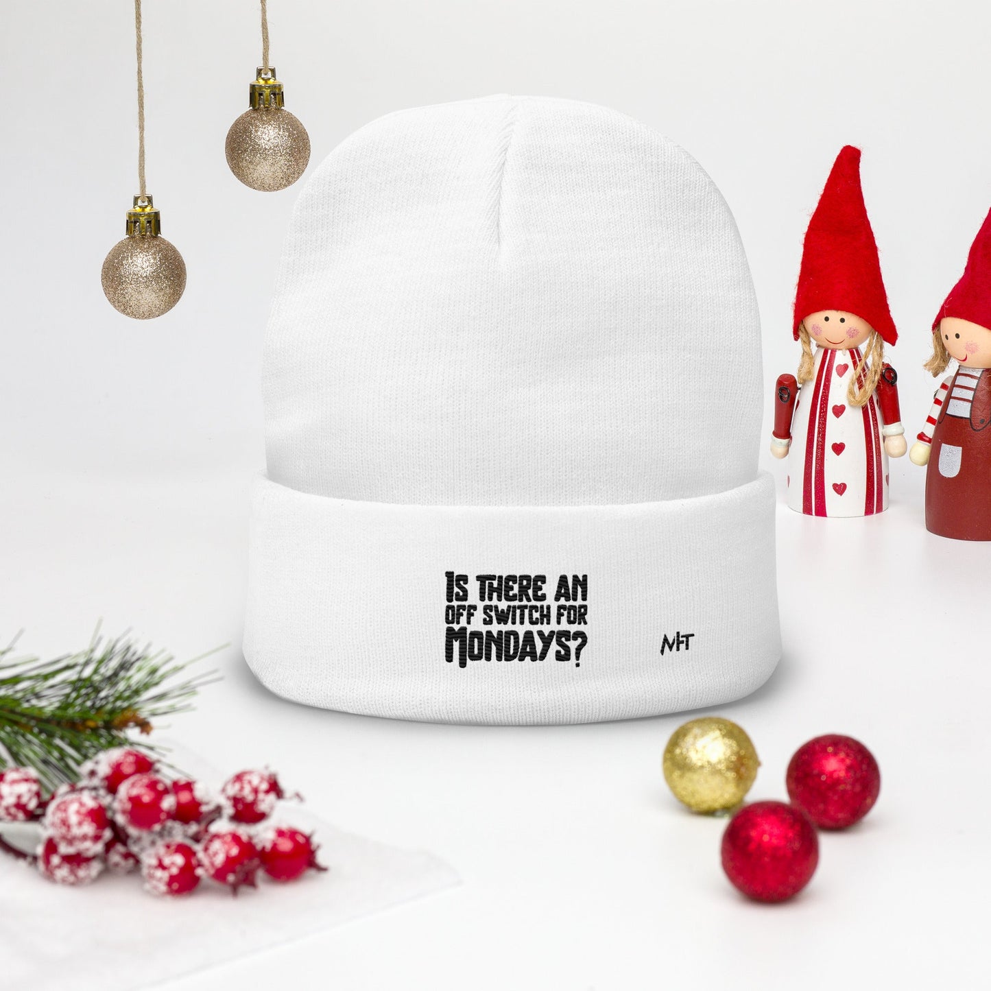 Is there an OFF switch for Mondays? - Embroidered Beanie by DarkByteGear