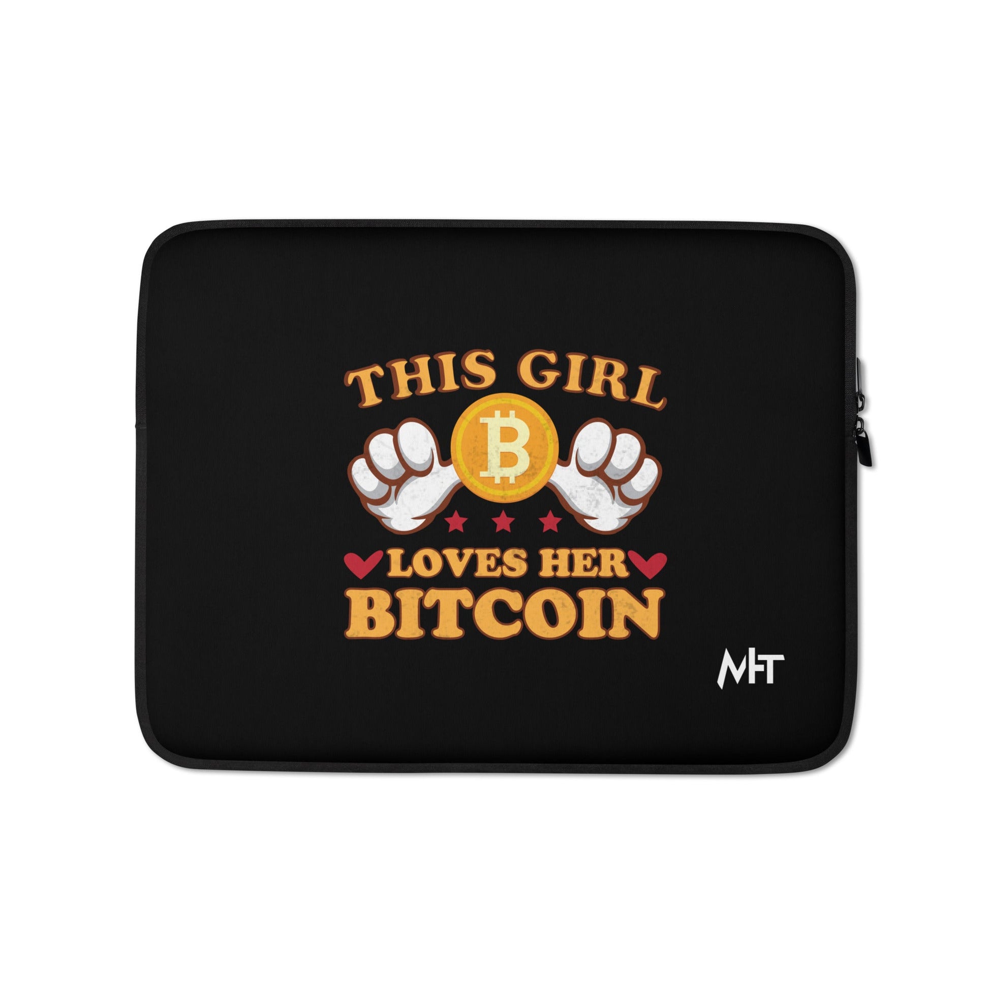 This girl Loves her Bitcoin - Laptop Sleeve by DarkByteGear