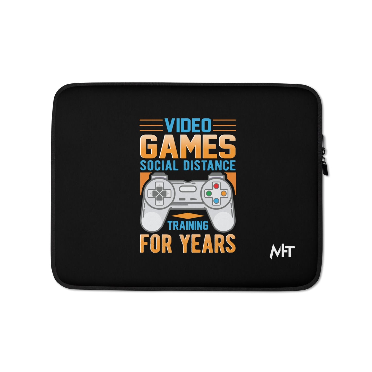Video Games Social Distance Training for years ( Orange ) - Laptop Sleeve by DarkByteGear
