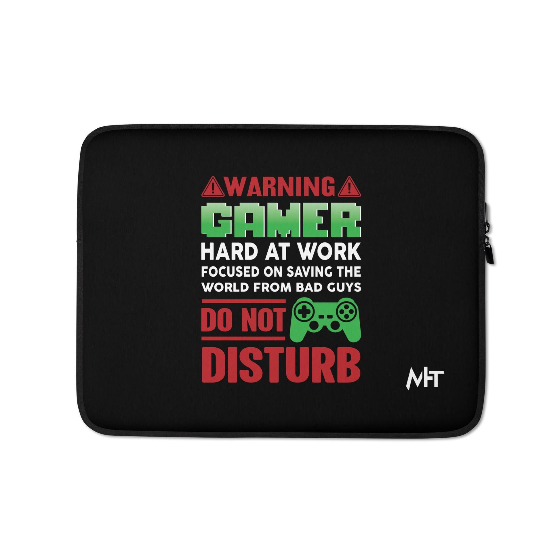 Warning! Gamer Hard at Work, DND - Laptop Sleeve by DarkByteGear