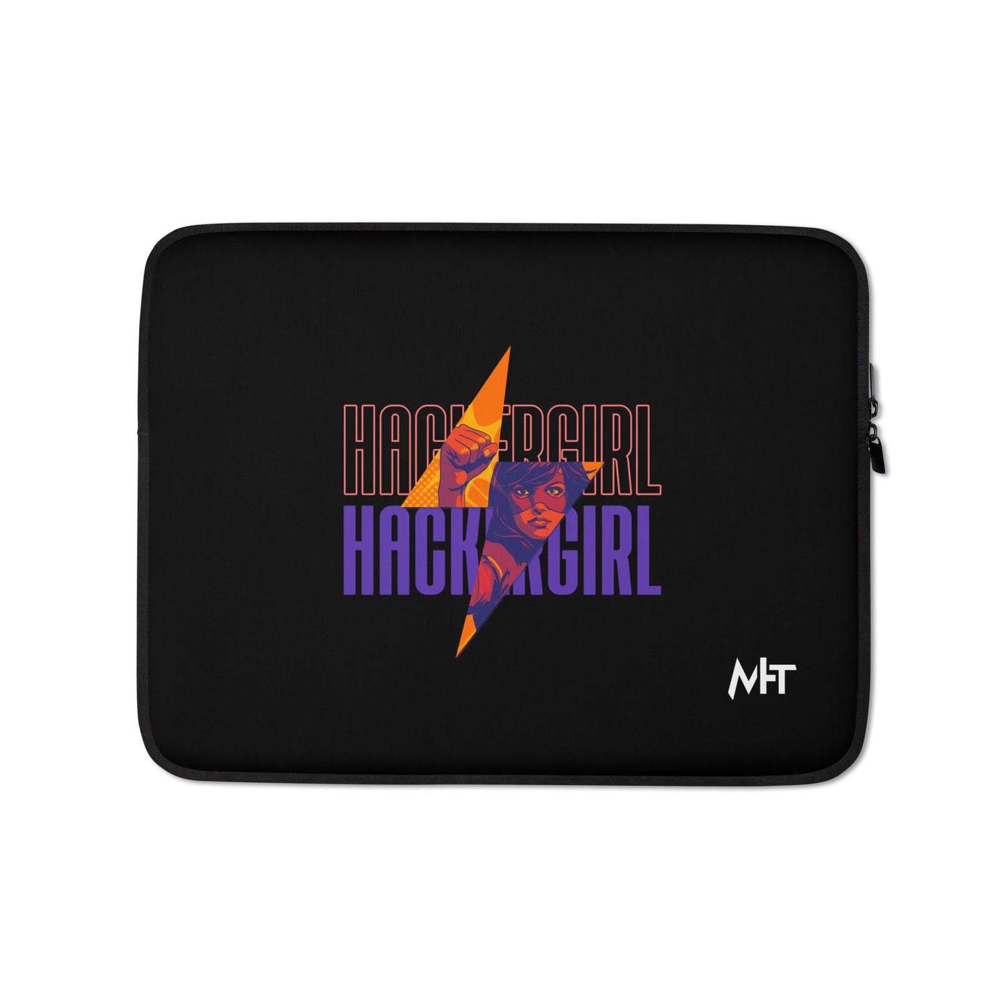 Hacker Girl V1 in Dark Color Text- Laptop Sleeve by DarkByteGear