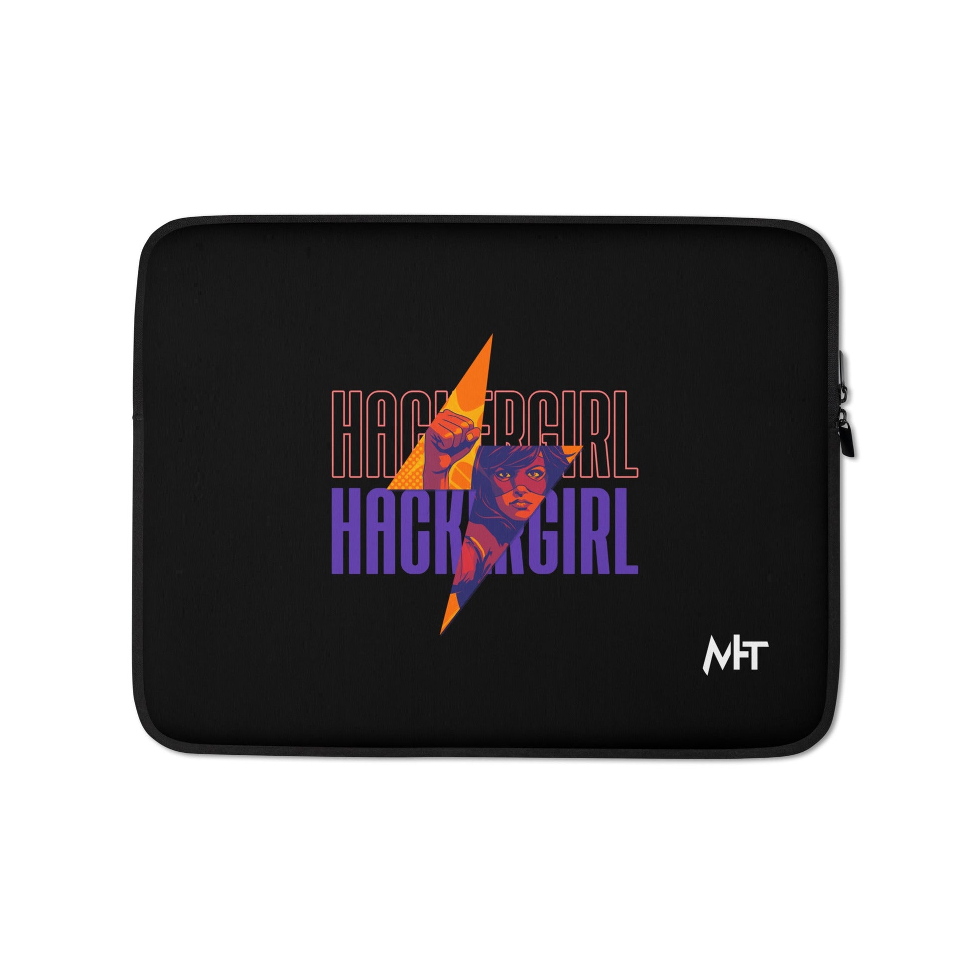 Hacker Girl V1 in Dark Color Text- Laptop Sleeve by DarkByteGear