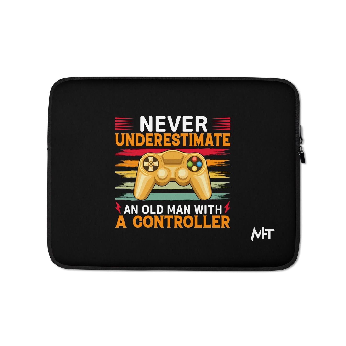 Never Underestimate an old man with a controller - Laptop Sleeve by DarkByteGear
