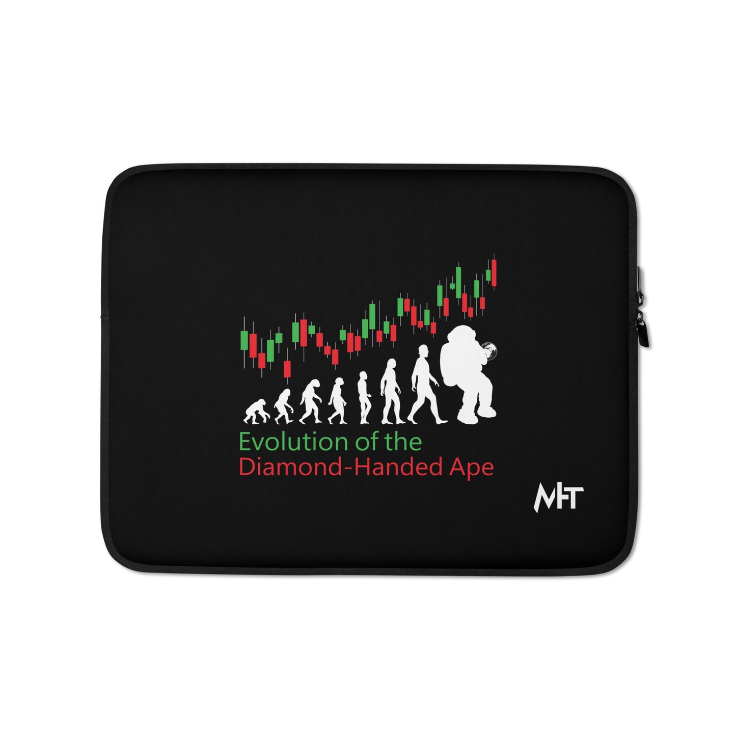 Evolution of the Diamond-handed Ape - Laptop Sleeve by DarkByteGear