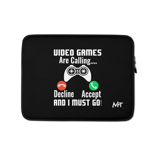 Video Games are Calling and I must Go Rima 18 - Laptop Sleeve by DarkByteGear