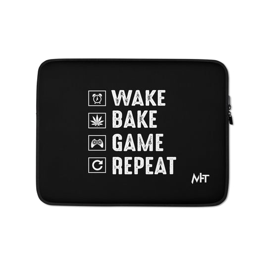 Wake, Bake, Game, Repeat Rima 13 - Laptop Sleeve by DarkByteGear