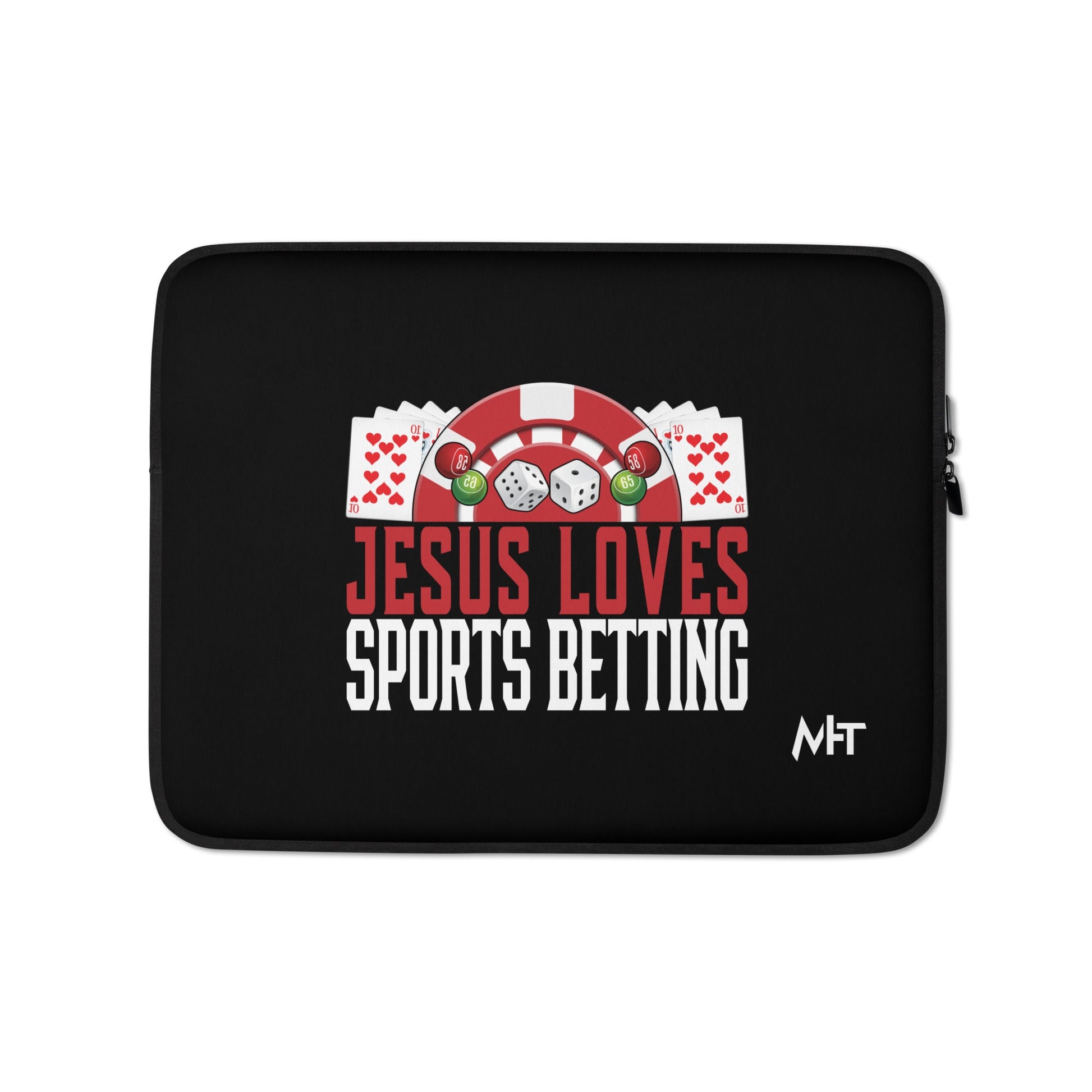 Jesus Loves Sports Betting - Laptop Sleeve by DarkByteGear