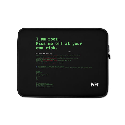 I am root, Piss me off at your own risk - Laptop Sleeve by DarkByteGear