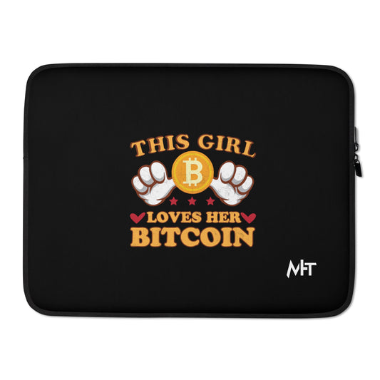 This girl Loves her Bitcoin - Laptop Sleeve by DarkByteGear