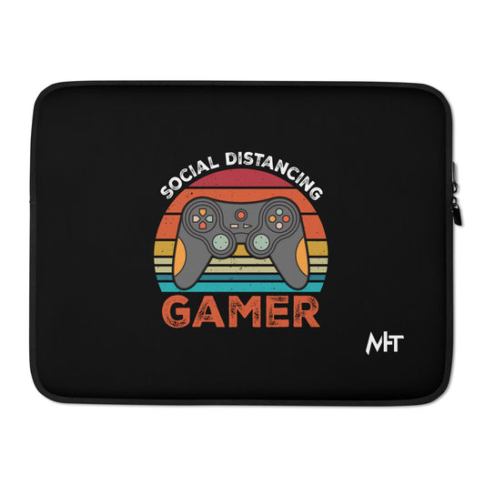 Social Distancing Gamer - Laptop Sleeve by DarkByteGear