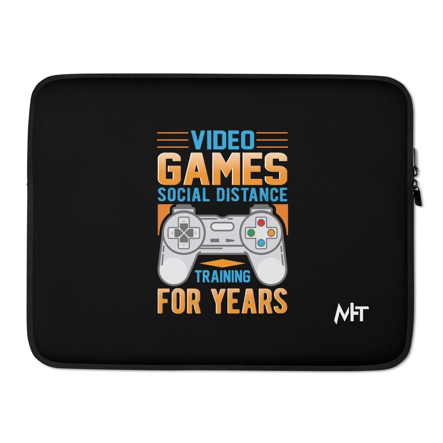 Video Games Social Distance Training for years ( Orange ) - Laptop Sleeve by DarkByteGear