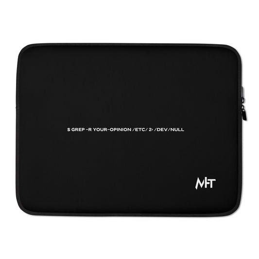 Grep r your Opinion etc 2 devnull V2 - Laptop Sleeve by DarkByteGear