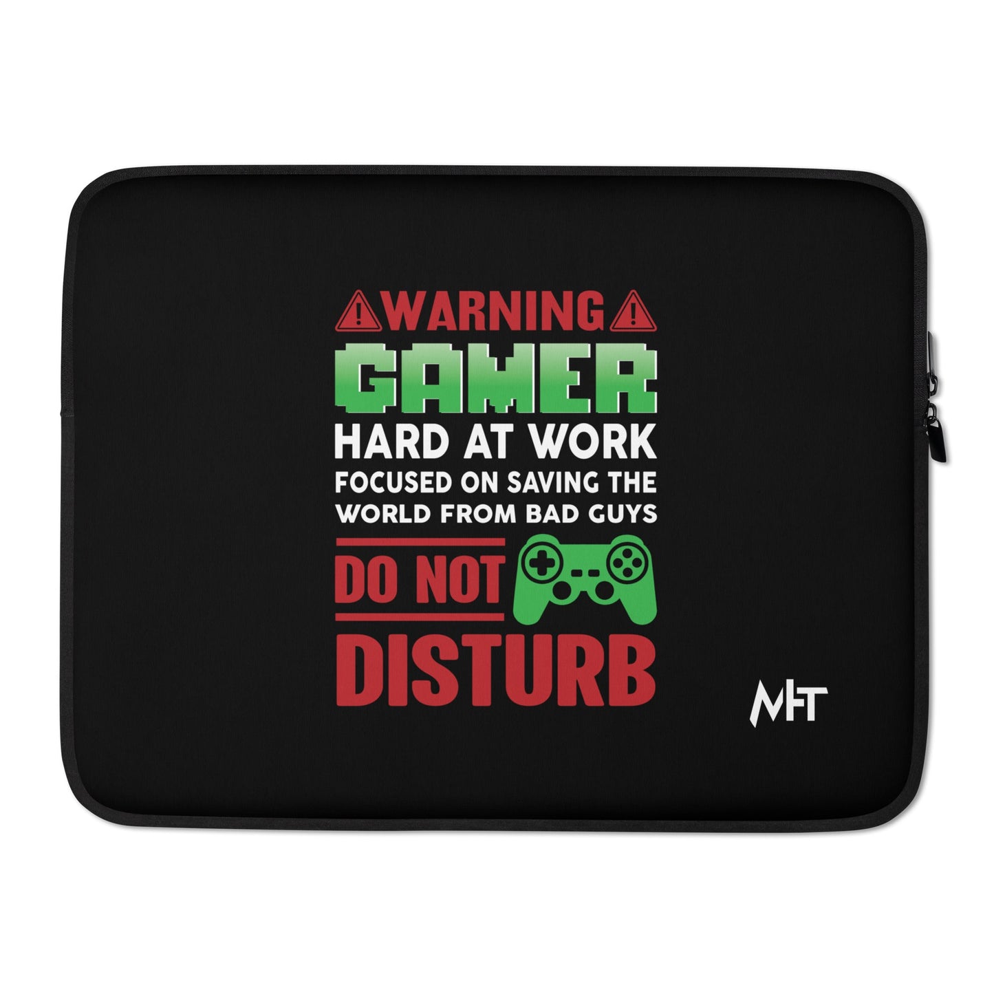 Warning! Gamer Hard at Work, DND - Laptop Sleeve by DarkByteGear