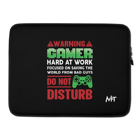 Warning! Gamer Hard at Work, DND - Laptop Sleeve by DarkByteGear