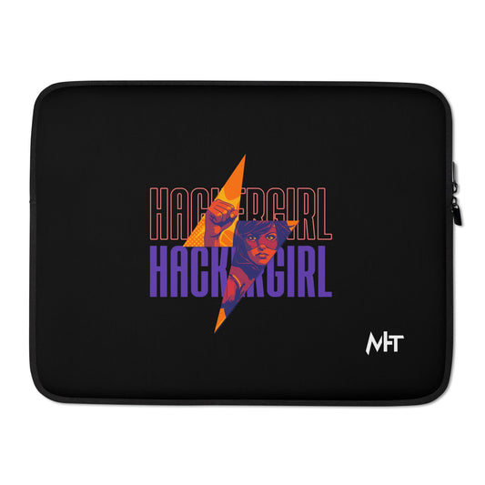 Hacker Girl V1 in Dark Color Text- Laptop Sleeve by DarkByteGear