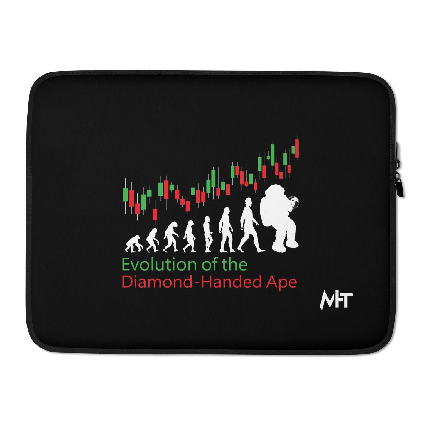 Evolution of the Diamond-handed Ape - Laptop Sleeve by DarkByteGear