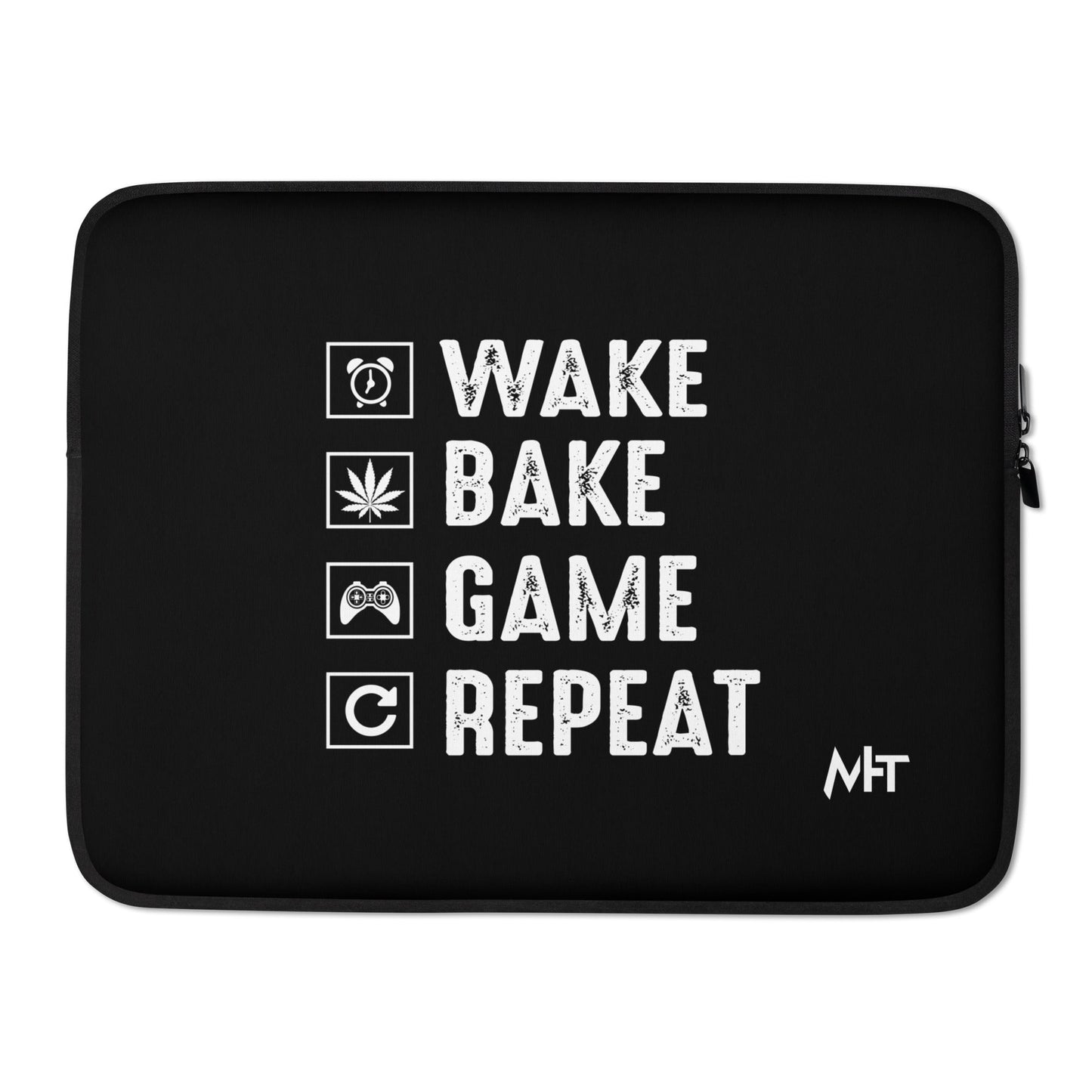 Wake, Bake, Game, Repeat Rima 13 - Laptop Sleeve by DarkByteGear