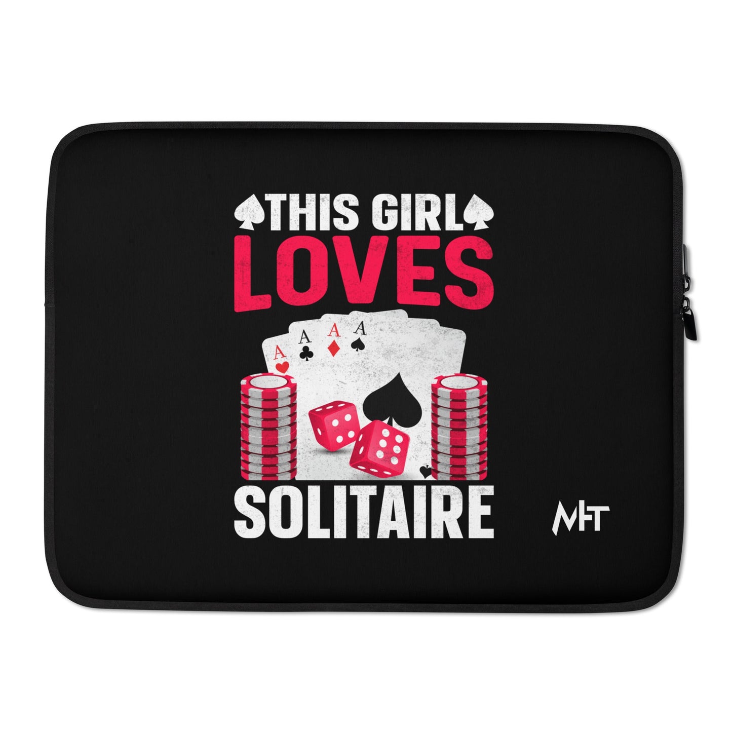 This Girl Loves Solitaire - Laptop Sleeve by DarkByteGear
