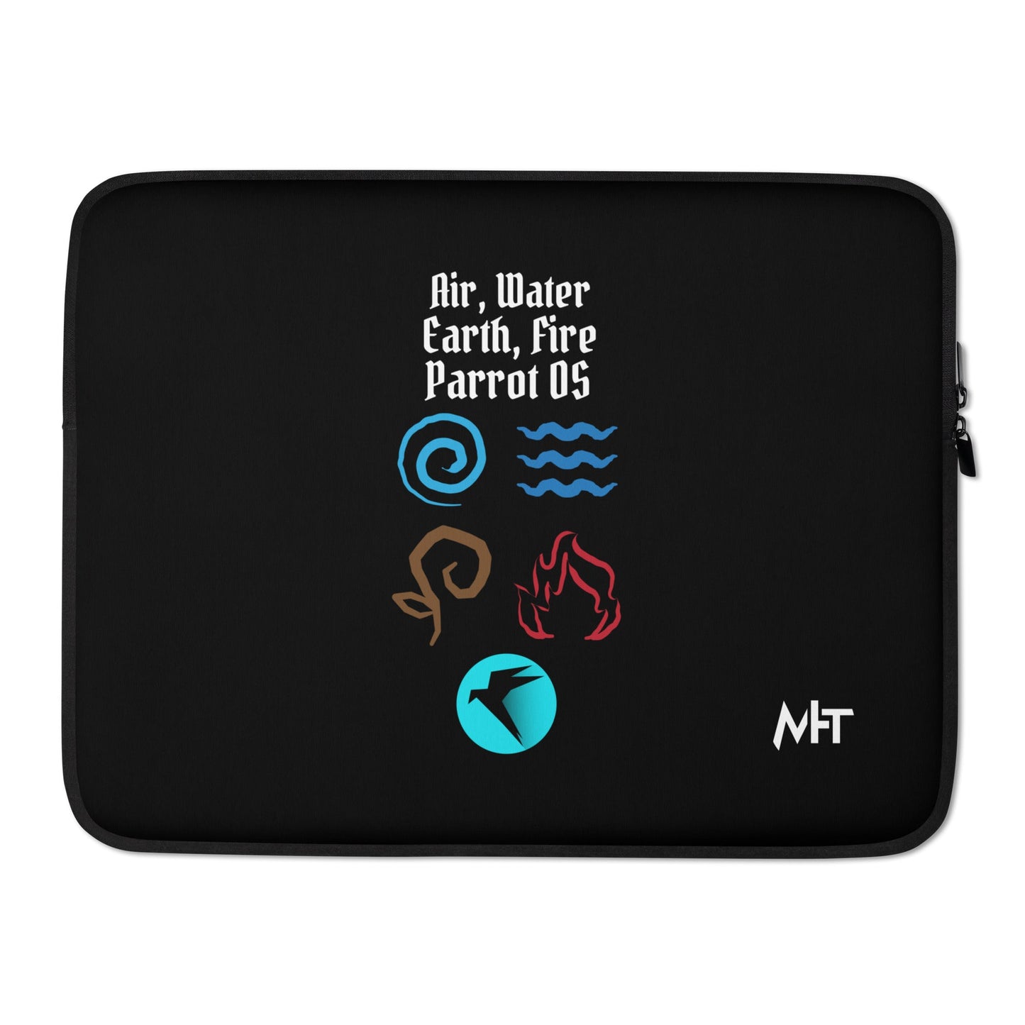 Air, Water, Earth, Fire, Parrot OS - Laptop Sleeve by DarkByteGear