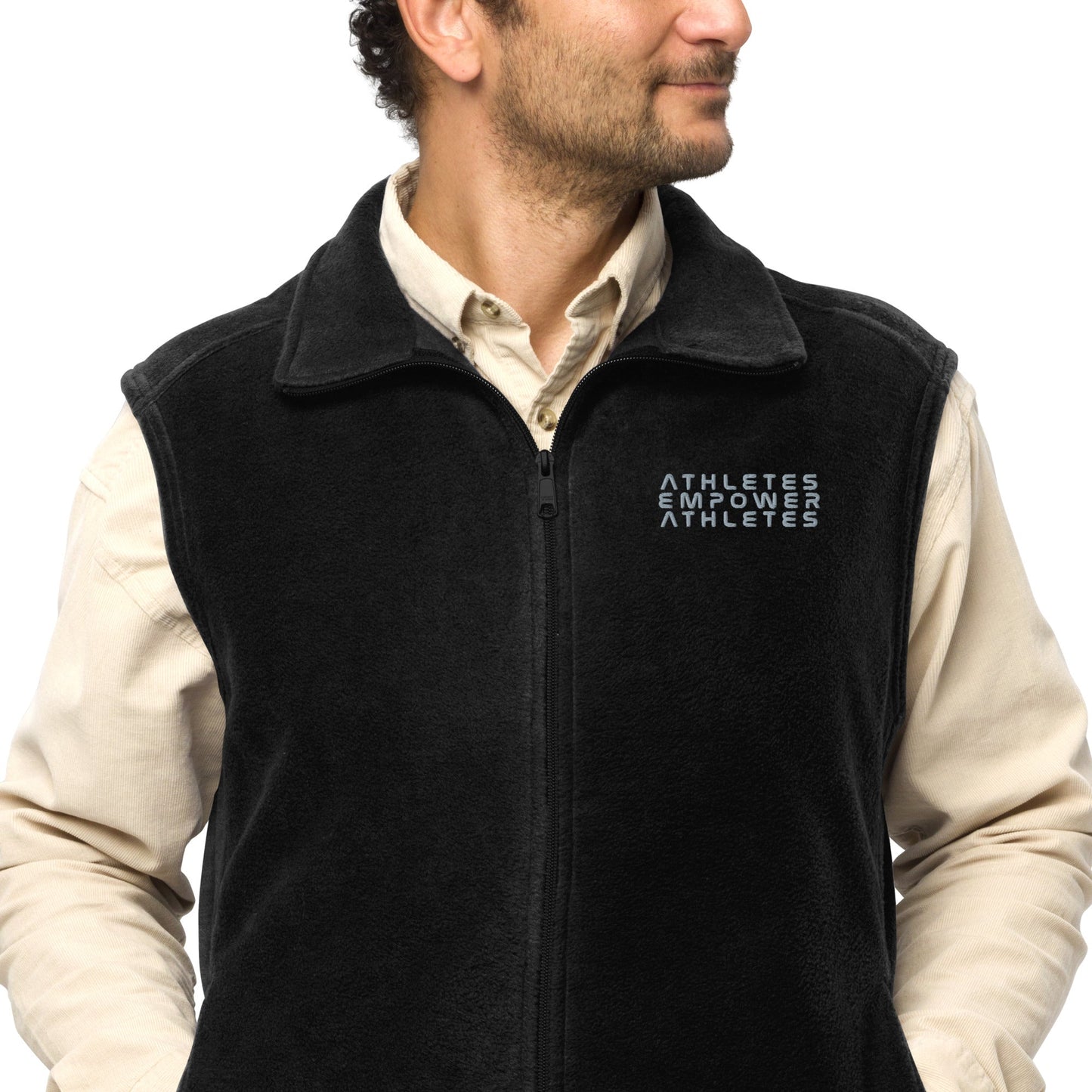 Athletes Empower Athletes - Men’s Columbia fleece vest by DarkByteGear