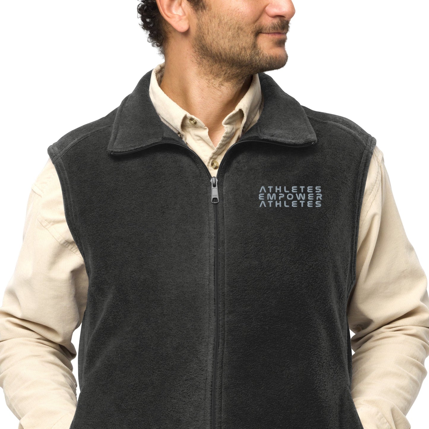 Athletes Empower Athletes - Men’s Columbia fleece vest by DarkByteGear