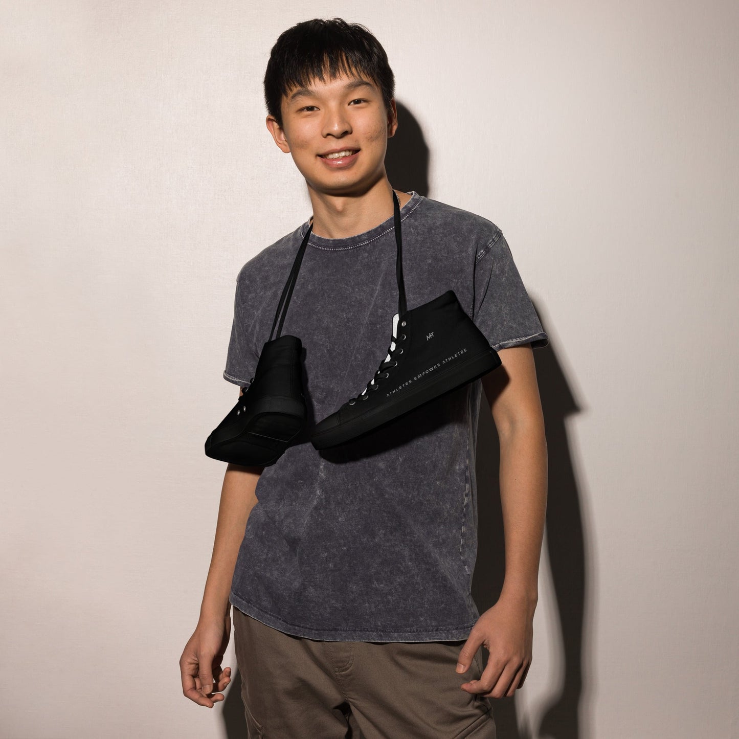 Athletes Empower Athletes - Men’s high top canvas shoes by DarkByteGear