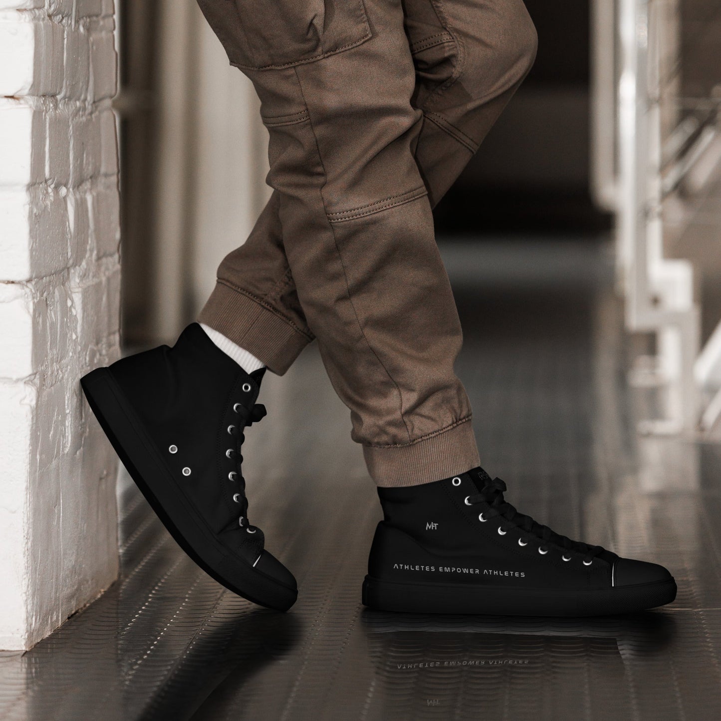 Athletes Empower Athletes - Men’s high top canvas shoes by DarkByteGear